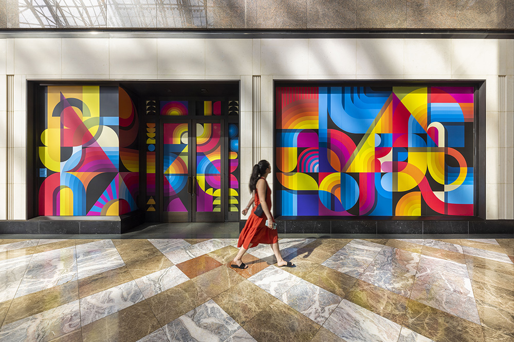 Since 2019, artists Jessie and Katey have created geometric landscapes that bring movement and depth to the two-dimensional spaces of @BrookfieldProperties' at <a href="/TheYardsDC/">The Yards DC</a>, Brooklyn Commons, and most recently <a href="/BFPLny/">Brookfield Place (BFPL) New York</a>: bit.ly/3wvfum2 Do you have a favorite? Let us know👇