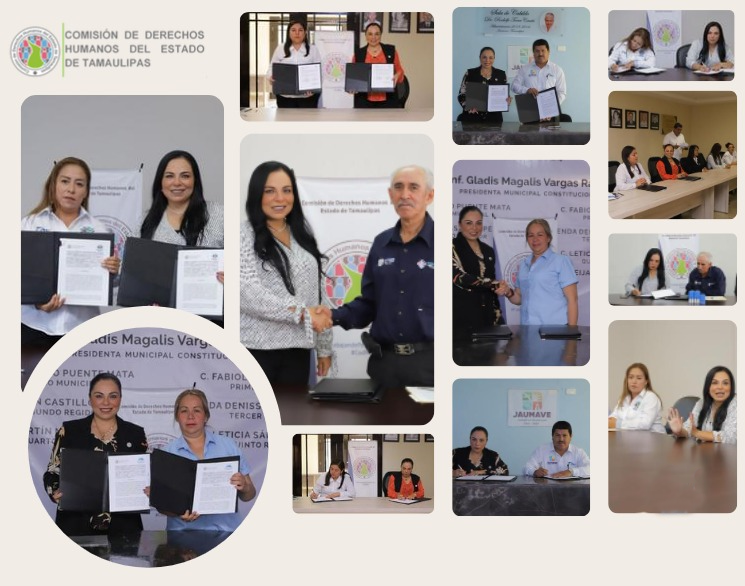 CODHETOFICIAL's tweet photo. Firma #CODHET Convenios de Colaboración con Ayuntamientos del Altiplano Tamaulipeco, con el propósito de realizar capacitaciones en distintos temas vinculados con la protección y defensa de los derechos humanos. #Bustamante #Palmillas #Miquihuana #Jaumave #Tula
#DerechosHumanos https://t.co/47pwdARqNj