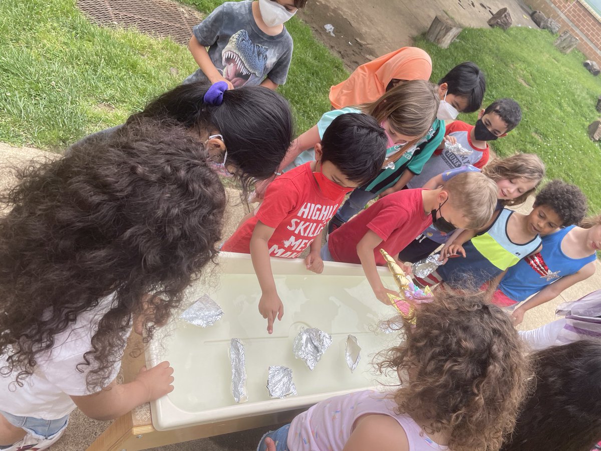 We made boats and then got to see if our boat would sink or float!