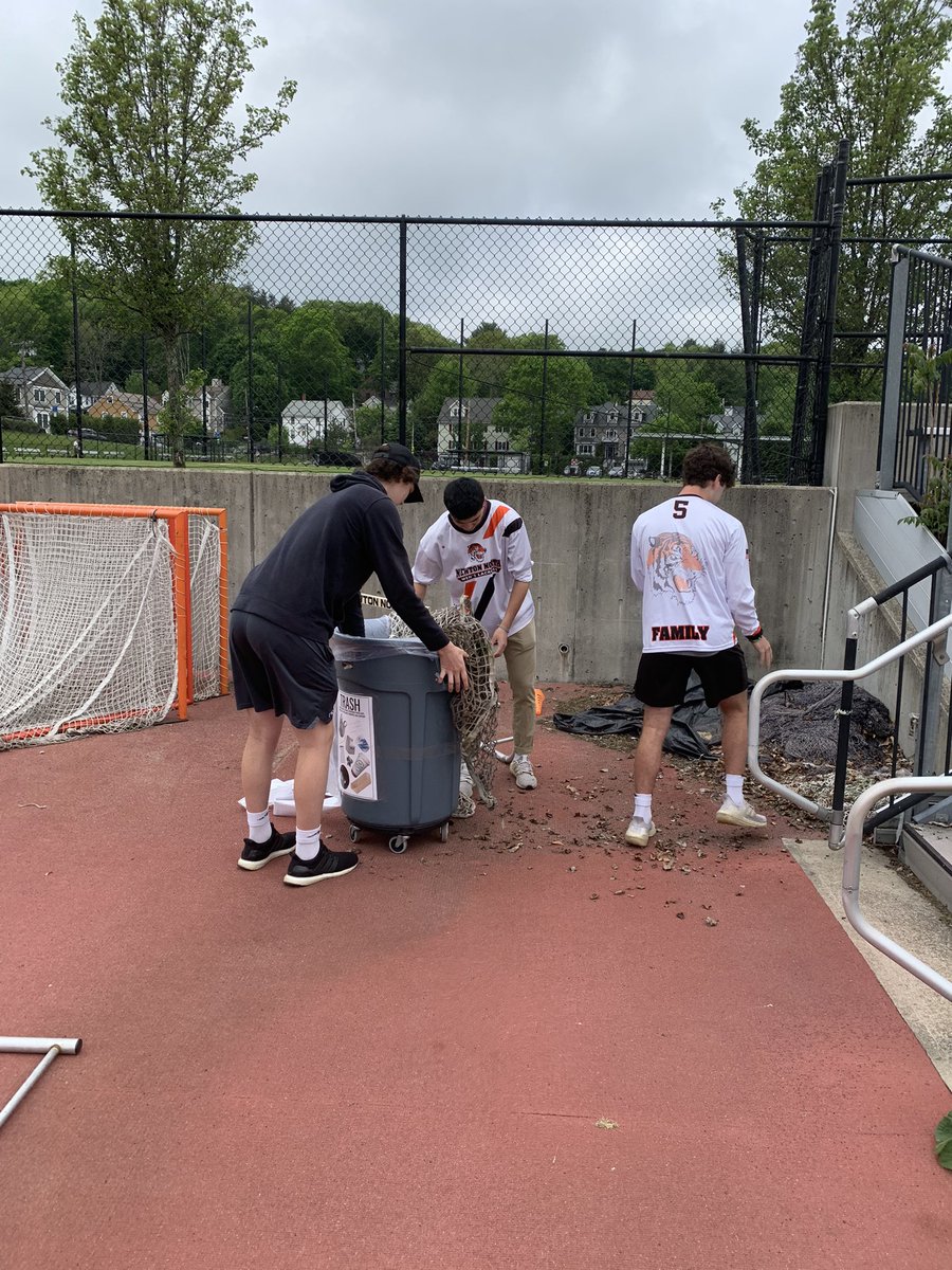 enickpfeifer's tweet photo. So proud of the @NNHSTigers boys lacrosse team. They all came out during WIN block today and cleaned up the multi sports stadium! Long overdue! Taking pride in your community means rolling up your sleeves and getting to work! https://t.co/C90eQqyGMi