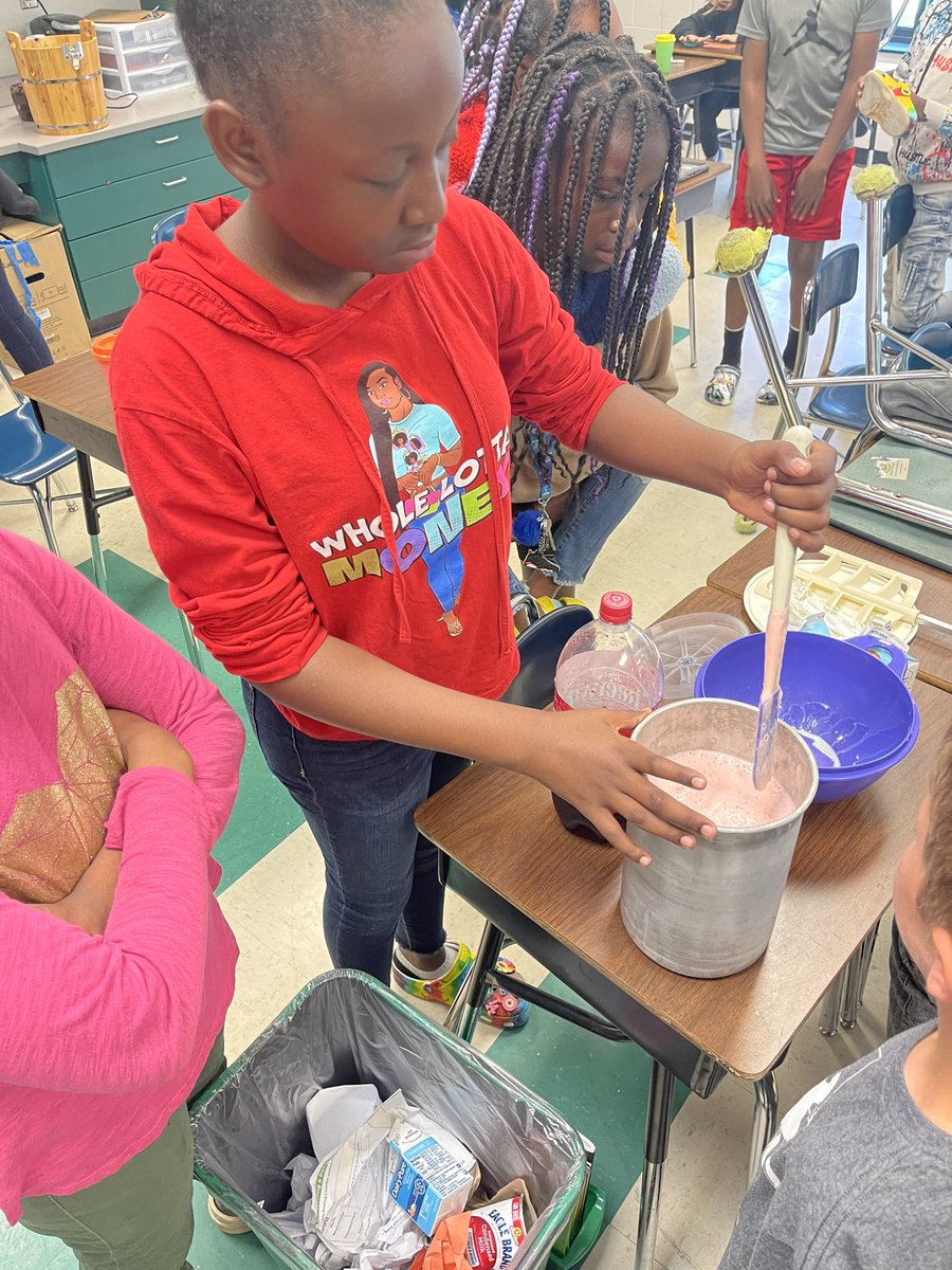Bring your mom to work day!
Making <a href="/DrinkCheerwine/">drinkcheerwine</a> Ice cream to celebrate the end of testing! <a href="/koontzpanthers/">Koontz Elementary School</a>