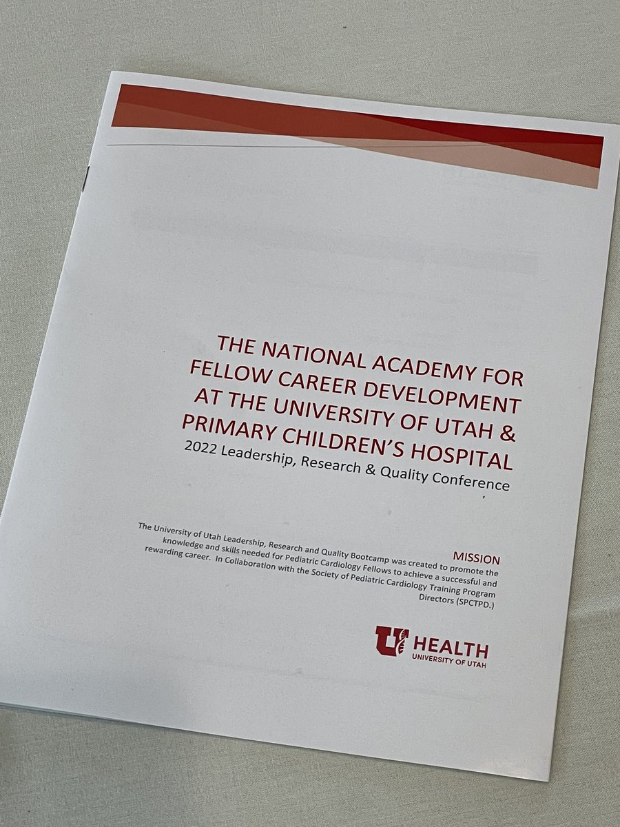 UtahPedsCards's tweet photo. The National Academy for Fellow Career Development kicked off today. A 2 day conference with national experts in leadership, quality, and research focusing on fellow career development. 

@SusanEtheridg12 @IfLloydHadKnown @NelangiPintoMD #pedcards #CHD #fellowship https://t.co/yRhXzQeLjG