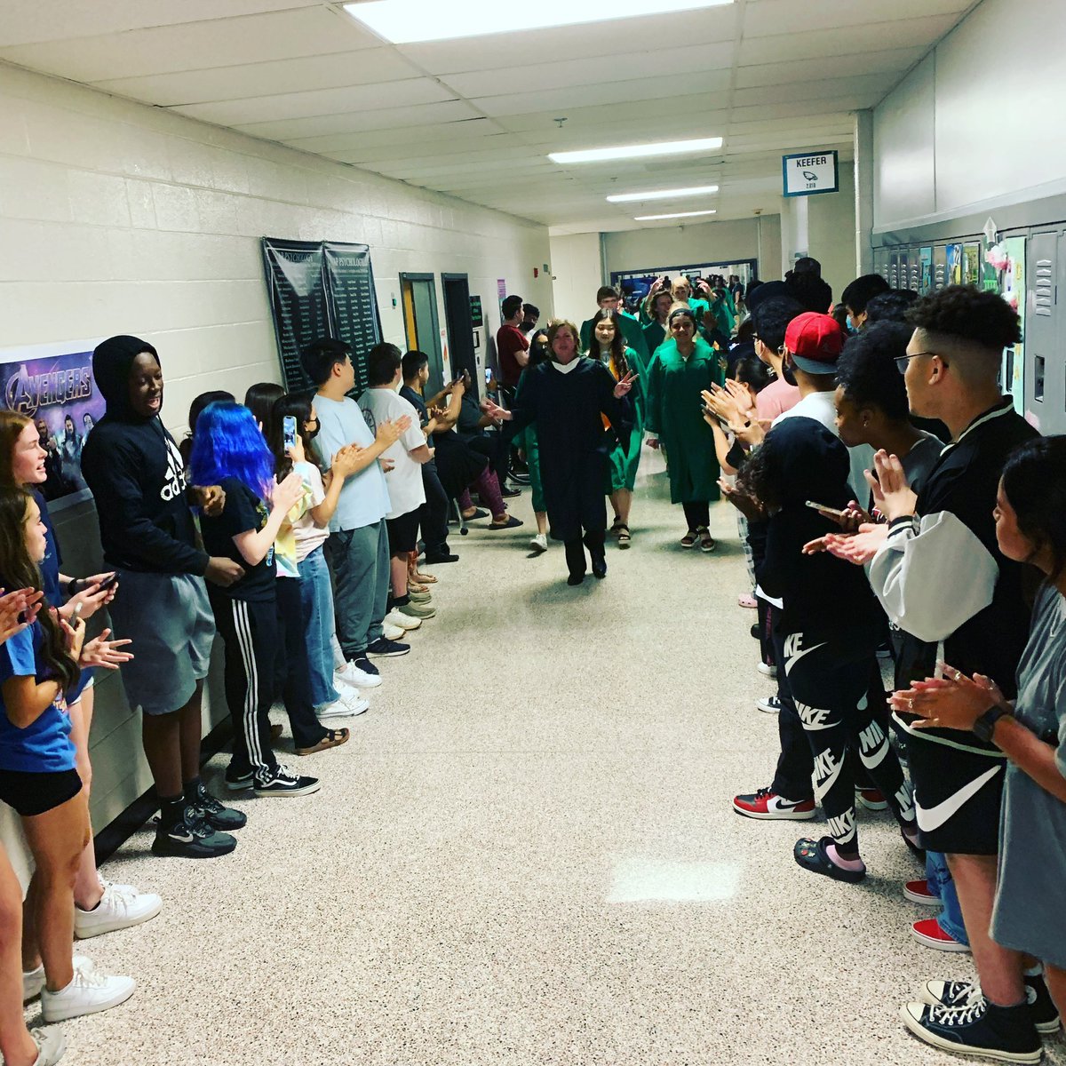 LoweAPUSH's tweet photo. Kerensa Wing’s final senior walk… the Hill is losing a staple. The culture is built though, and will live on! We will miss you @kwing2 @collinshill https://t.co/8buKEtcwrO