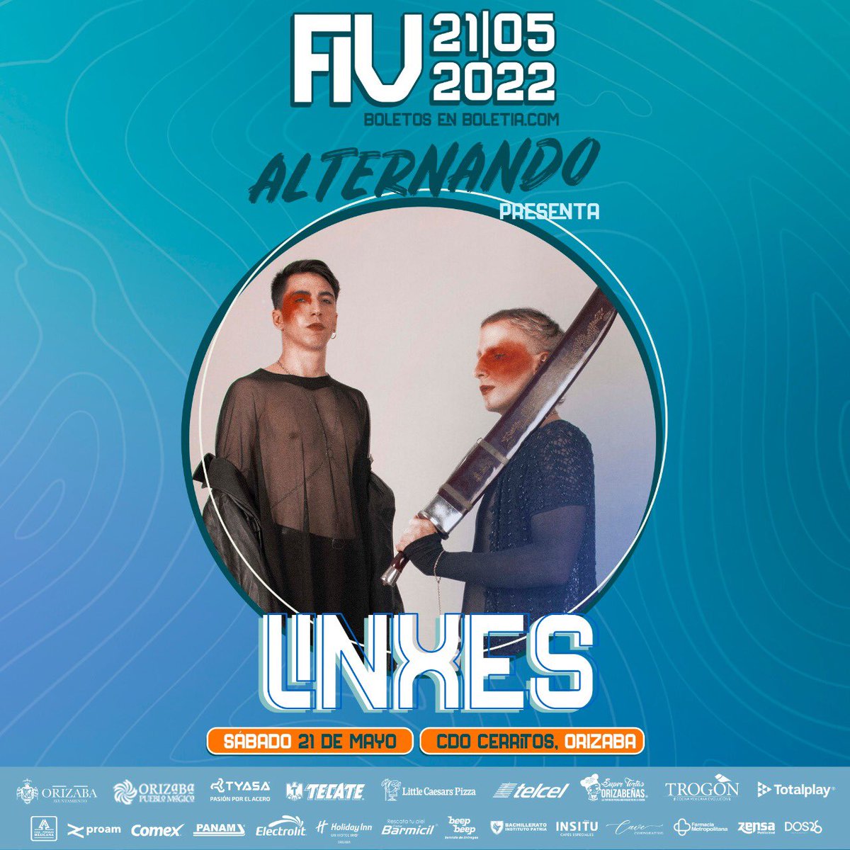 linxes_'s tweet photo. MAÑANA nos vemos en el #FestivalInternacionalVolare #Orizaba 🥳
Cerramos el escenario #Alternando y compartimos cartel con @babasonicos @DrakeBell @LngSHT @AkilAmmar @vanezamoraa @celestbandmx y más 🔥

🎟 LINK BOLETOS: https://t.co/ohZa7kaVlA https://t.co/YuRY5ALNHS