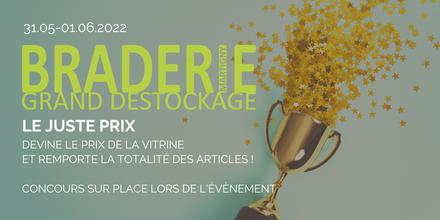 La Braderie du Printemps, c'est aussi des concours. 

#lejusteprix #concours #braderie #printemps #martigny #cerm #valais #fvsgroup #event #shopping #destockage #concours