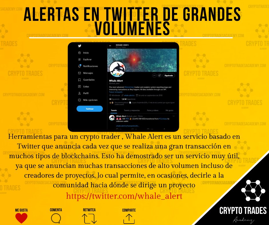 Cryptrotrades's tweet photo. 🐋Herramientas para un crypto trader , Whale Alert es un servicio basado en Twitter que anuncia cada vez que se realiza una gran transacción en muchos tipos de blockchains.🐳
Esto ha demostrado ser un servicio muy útil.  https://t.co/1aI6w3UpvO https://t.co/wizCGpZSzF