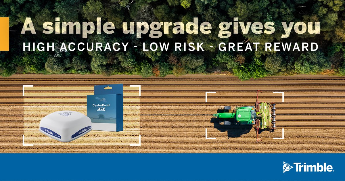 ptx_trimble's tweet photo. Avoid the frustration of losing productivity by maximizing the full power of your Trimble NAV-900 GNSS receiver on every inch of your field. Talk to your Trimble reseller today to upgrade to CenterPoint RTX! https://t.co/cVMSDYj32k #trimblertx #trimbleag #precisionag https://t.co/JbEaHLitT6