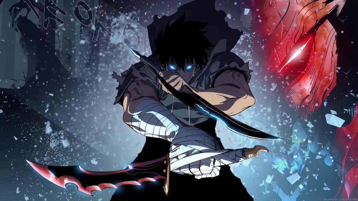 black_ace310's tweet photo. @LeeandLie One of the GOAT. [Solo Leveling] Guy goes from being the weakest hunter in the world to the strongest. Everyone's strength is set when they awaken their powers, but not him. He's the ONLY person in the world who gets stronger after each fight with no strength cap. S-tier Webtoon. https://t.co/1c9Y4Dvk0R