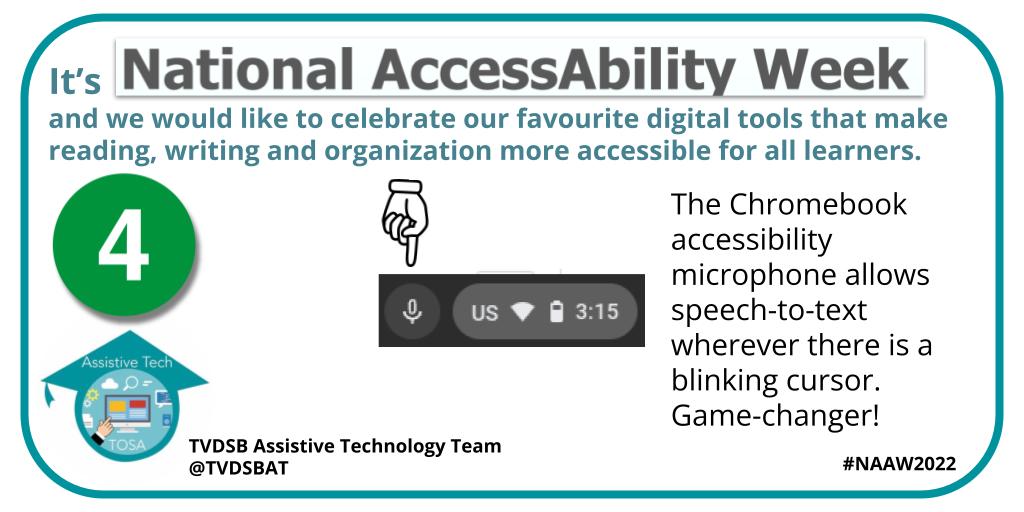 TVDSBAT (@tvdsbat) on Twitter photo One of our favourite 5 tools that add digital accessibility for all learners. Learn more with short video tutorials at bit.ly/ATClassroom #GoodForAllTech #NAAW2022 <a href="/SpecialEd_TVDSB/">SpecialEd_tvdsb</a> One of our favourite 5 tools that add digital accessibility for all learners. Learn more with short video tutorials at bit.ly/ATClassroom #GoodForAllTech #NAAW2022 <a href="/SpecialEd_TVDSB/">SpecialEd_tvdsb</a>