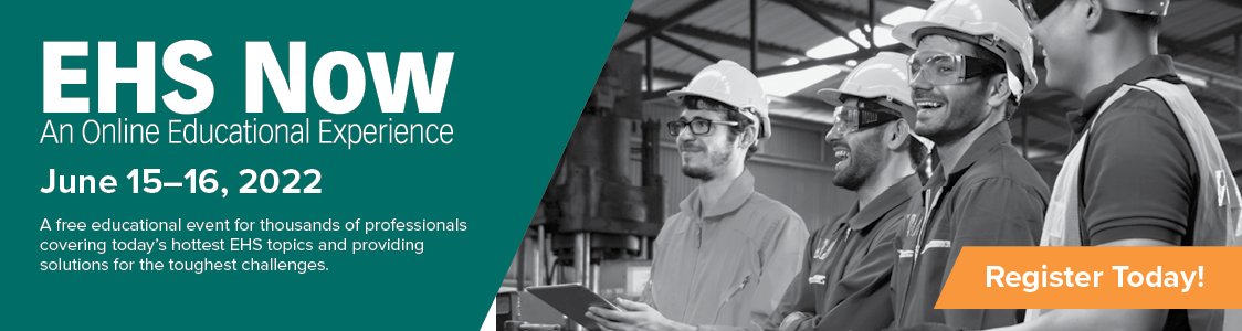 EHSLdrs's tweet image. That's a wrap on #EHSTechWeek2022! Thanks again to our sponsors  @alcumusNA,  @AvettaNews,  @CoritySoftware,  @Intelex,  @KPAonline, and  @SAI_Compliance. Be sure to check out our next exciting EHS #VirtualEvent #EHSNow2022, June 15-16, 2022! bit.ly/3wz1TsZ