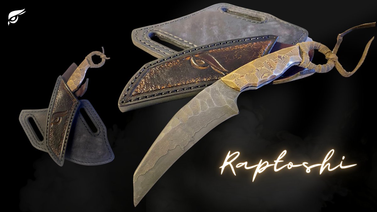 RaptoreumNL's tweet image. Nieuw van #CryptoSmith @CryptoSmith01 🗡️
Raptoshi is werkelijk een geweldig mes, met 15N20 &amp;amp; 1095 #Damascus bekleding (1500 lagen) met een NitroVcore (San Mai) en #MokumeGane handgreep - Een prachtstuk van vakmanschap 🪶

🟩Fysiek &amp;amp; Laser gescand #NFT voor $RTM #MMORPG🦅