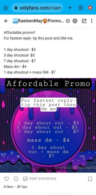 Need affordable promo for your onlyfans?  7k fans 8k mass dm reach! https://t.co/zStDaJyNde<a href="/tag/mvsales"class="tags"><span>#mvsales</span></a>