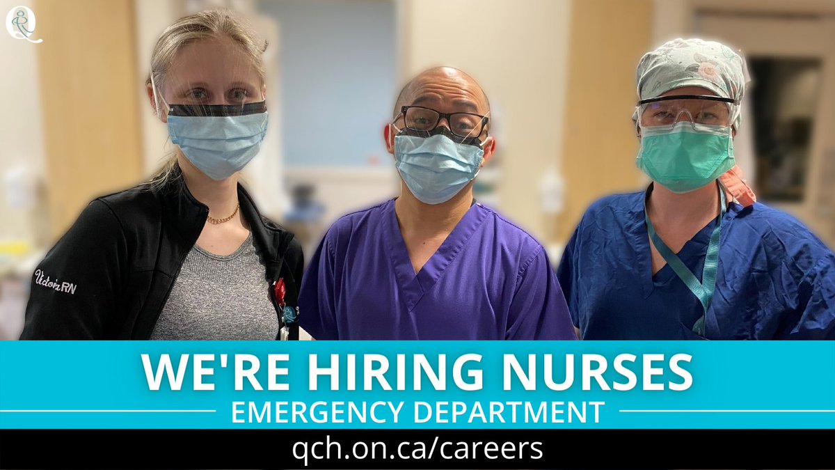 QCHOttawa's tweet photo. Our Emergency Department is expanding its nursing team!

We're hiring multiple permanent full-time, part-time &amp; temporary positions. Come work alongside a skilled team, expand your own skillsets or further advance your career here. 

Interested? Apply: https://t.co/nMsCnu4bTf https://t.co/GzOcahPe7r