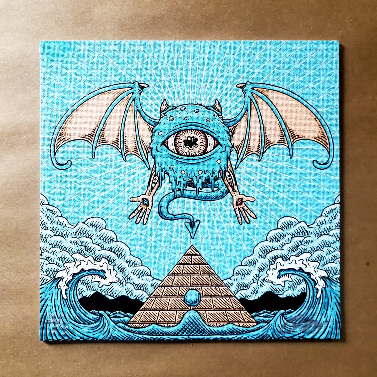 Giving away 9 of these canvases to verified <a href="/PrimordialMeat1/">PrimordialMeatballs | SOLD OUT</a> holders in our discord and a 10th winner gets the 1/1 nft. 

#NFTGiveaway #SolanaNFT