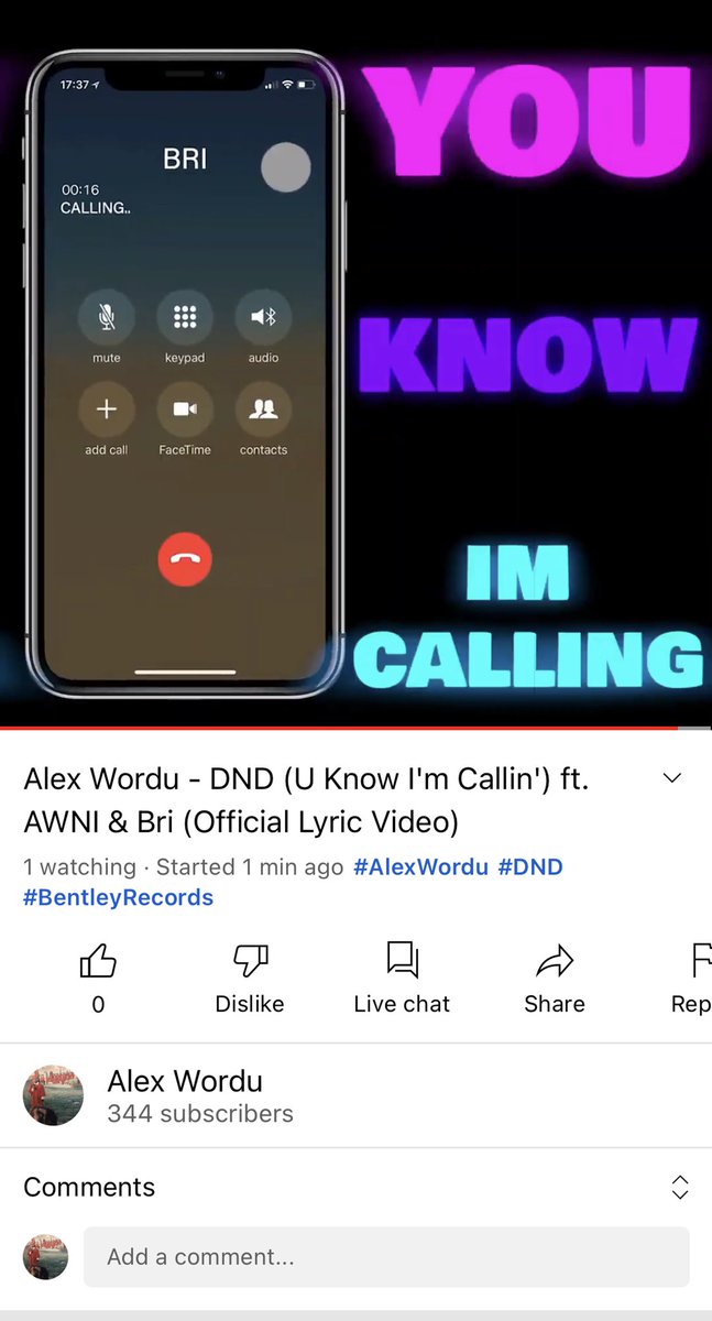 TheWordu's tweet photo. DND (U Know I’m Callin’) ft. @AWNI &amp; Bri (Official Lyric Video) OUT NOW!

@BentleyRecords 
@LucaDayz
@SlimeGraphix
@CedesParisse
@Platzus
@Pablo_VargasP https://t.co/JgZUT2qR4D