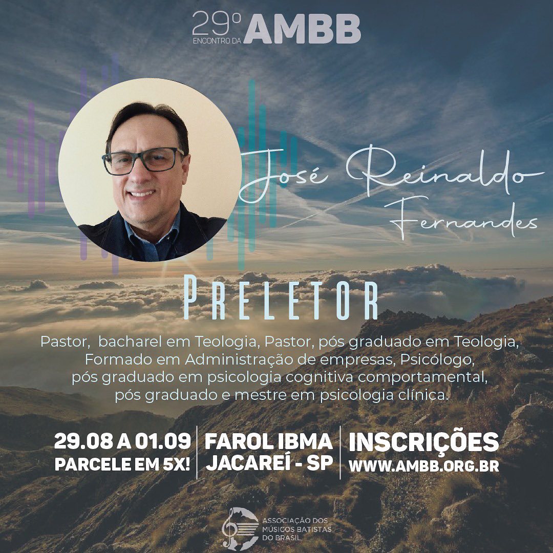 batistasdacbb's tweet photo. Esses são os palestrantes do 29° Encontro da Associação de Músicos Batistas do Brasil, (AMBB) que vai ser realizado de 29 de agosto a 01 de setembro, no Farol da Igreja Batista Memorial de Alphaville (IBMA). 

Faça a sua inscrição: https://t.co/cZSBfmdcrq 

#CBB #AMBB https://t.co/rg2Eefbq0O