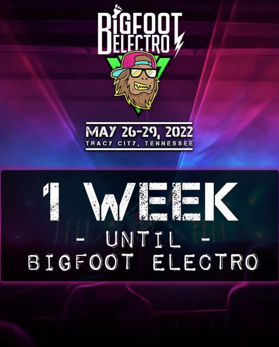 BassBossRecords's tweet photo. ⚡️BIG FOOT ELECTRO⚡️

One week until @BigfootElectro !

Tracy City is about to be taken over https://t.co/ik5QgoOMdD