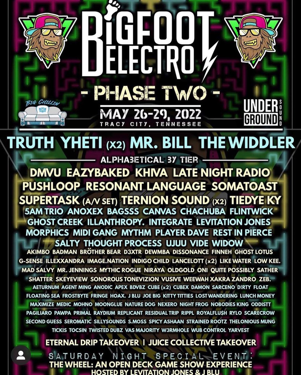 BassBossRecords's tweet photo. ⚡️BIG FOOT ELECTRO⚡️

One week until @BigfootElectro !

Tracy City is about to be taken over https://t.co/ik5QgoOMdD