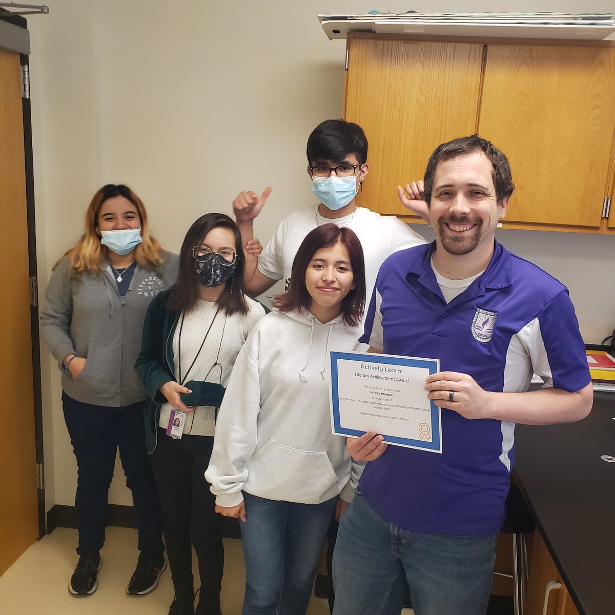 TSpencerIrving's tweet photo. We love when our science teachers win Literary Achievement Awards! from Actively Learn! @activelylearn @marktet @PTimmons_IISD @CokerPutman13 @CardwellPrep @CardwellLibrary @dpvils @LiteraryMrG #CardwellStrong #HeartofCardwell #interactiveliteracy #learndeeply https://t.co/gxZlKRAZHD