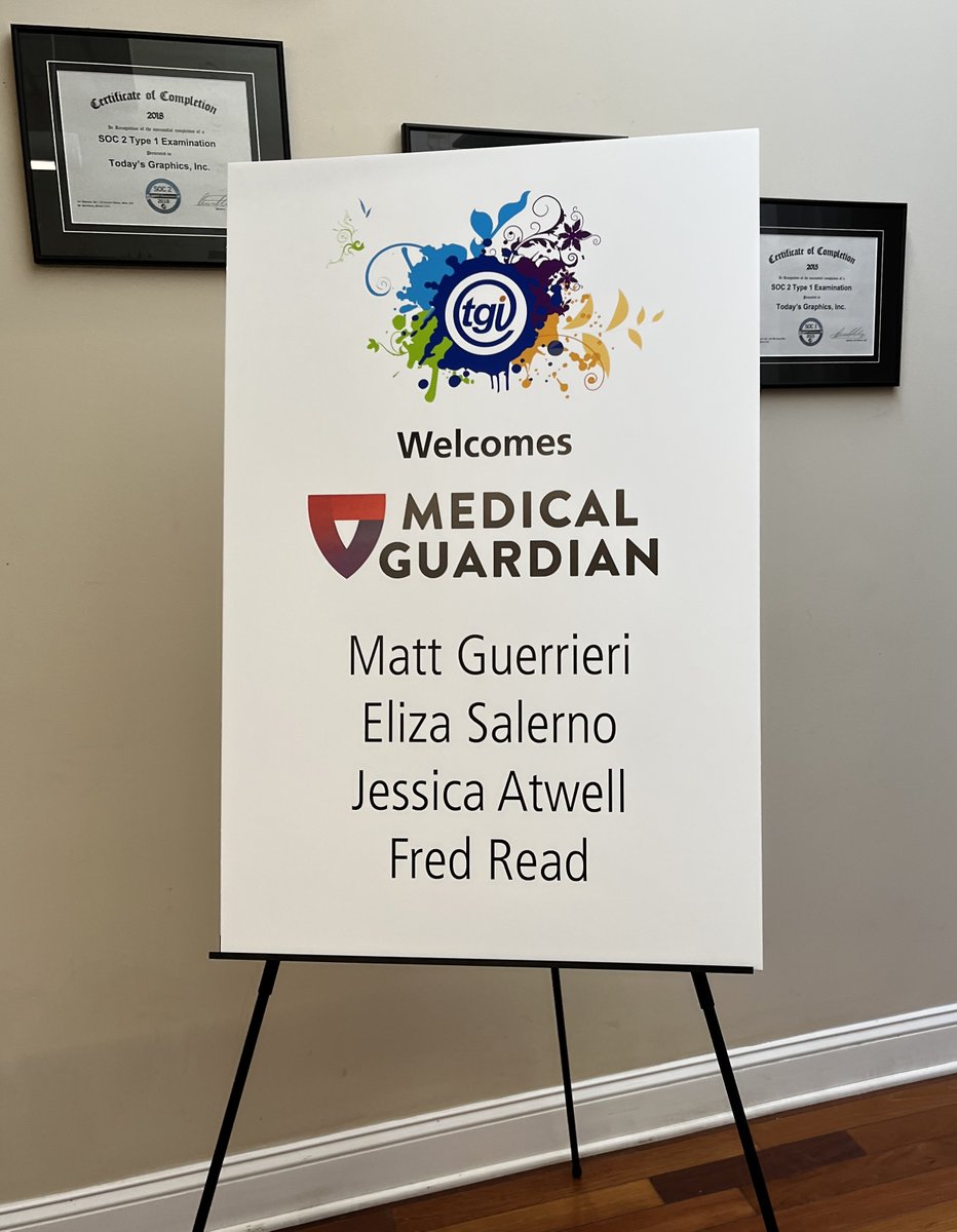 onlyTGI's tweet photo. We got to spend some time today with a great group people from @MedicalGuardian. Thanks so much for visiting TGI today. We look forward to seeing you again soon! #projects #digitalprint #wideformatprinting #marketing #collateral https://t.co/5JpZ2gy41m