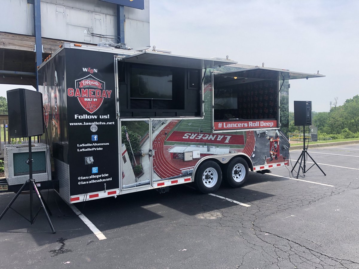 LaSallePride's tweet photo. The #WLSN trailer is at St. Ignatius today! Did you ๐ it? #lancersonthego https://t.co/qgWfYMwOHo
