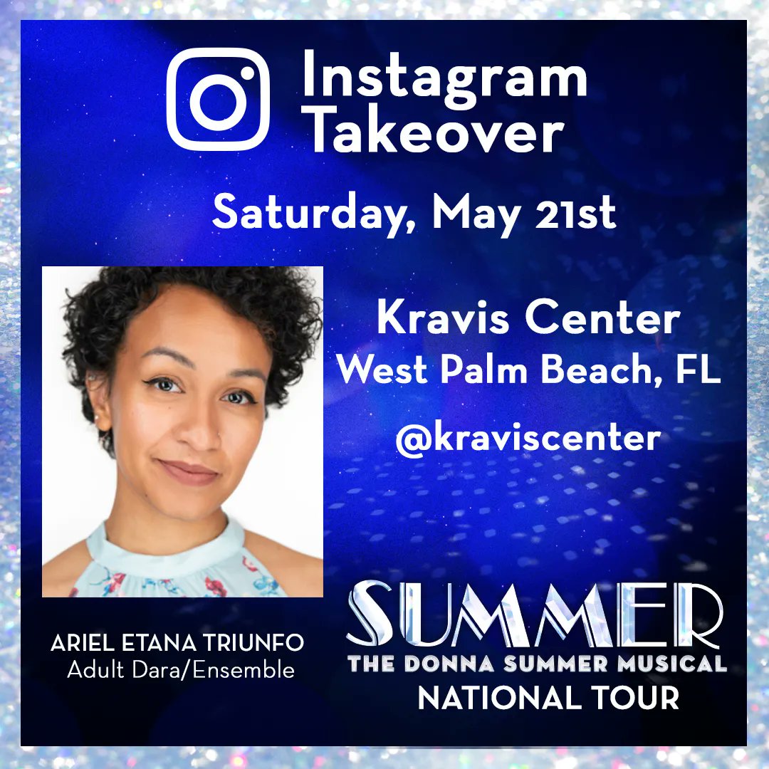 Be with us all day tomorrow when Ariel Triunfo takes over the @kraviscenter IG account! See the fun in Florida and BTS before the curtain rises for a week of performances in West Palm Beach. #summerontour #donnasummermusical #jointheparty #kraviscenter #westpalmbeach #florida