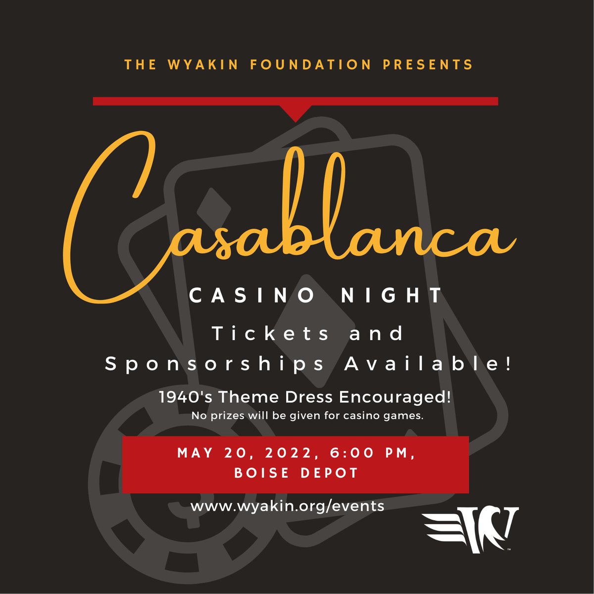 If you buy online in advance you can save up to 50% off. Promo Code Date50. Tickets will be sold at the door as well! bit.ly/Casinonight2022