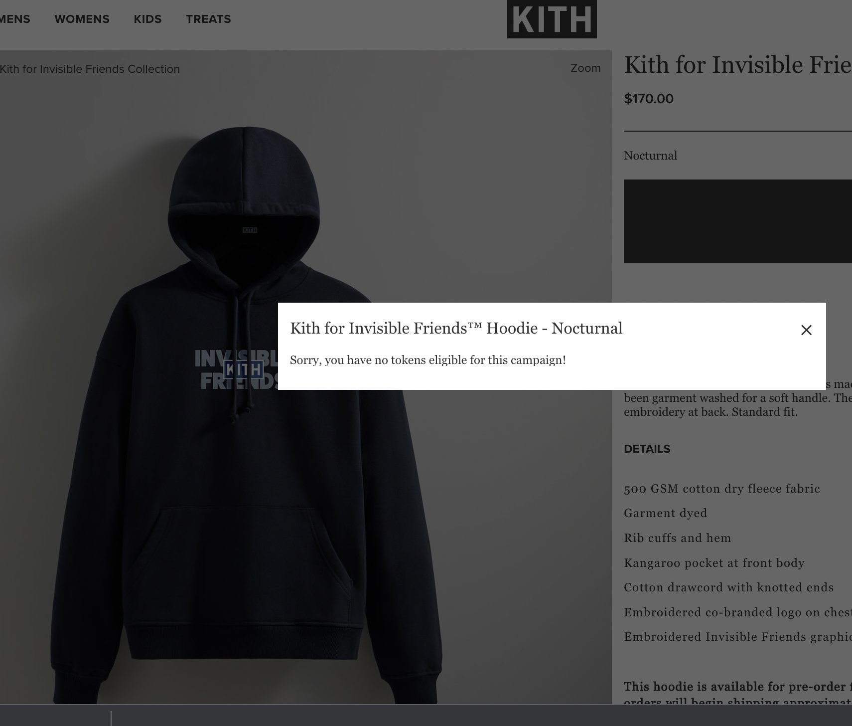 新品未使用) Kith for Invisible Friends Hoodie ホワイト メンズ