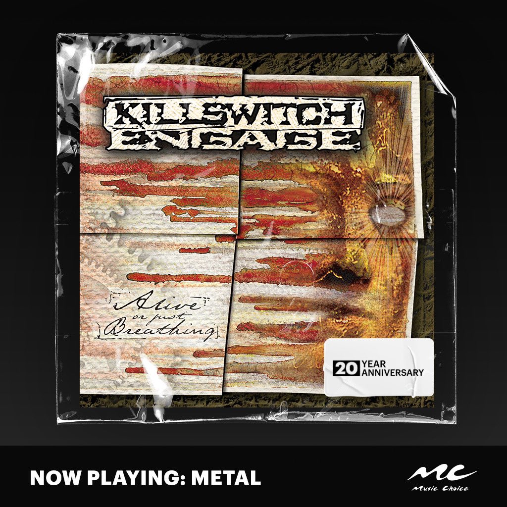 Music Choice is celebrating 20 years of Killswitch Engage’s Alive or Just Breathing. Listen now on the Music Choice Metal channel! Link below. 🎶🤘: musicchoice.app.link/Metal-Channel. @MusicChoice