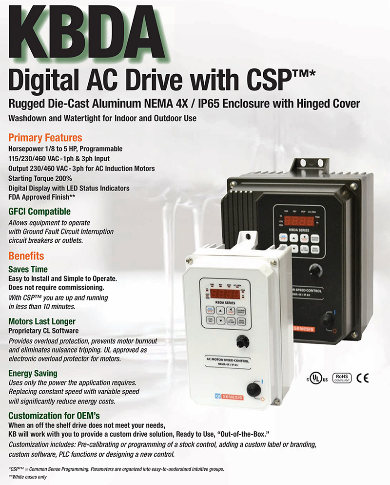 KB_Electronics's tweet photo. The #KBDA Digital AC Drives in a Watertight #NEMA 4X Enclosure are GFCI Compatible and Save Energy, Time, and Increase Motor Life.
https://t.co/mT71xdXQXu https://t.co/rFZWok1wM6