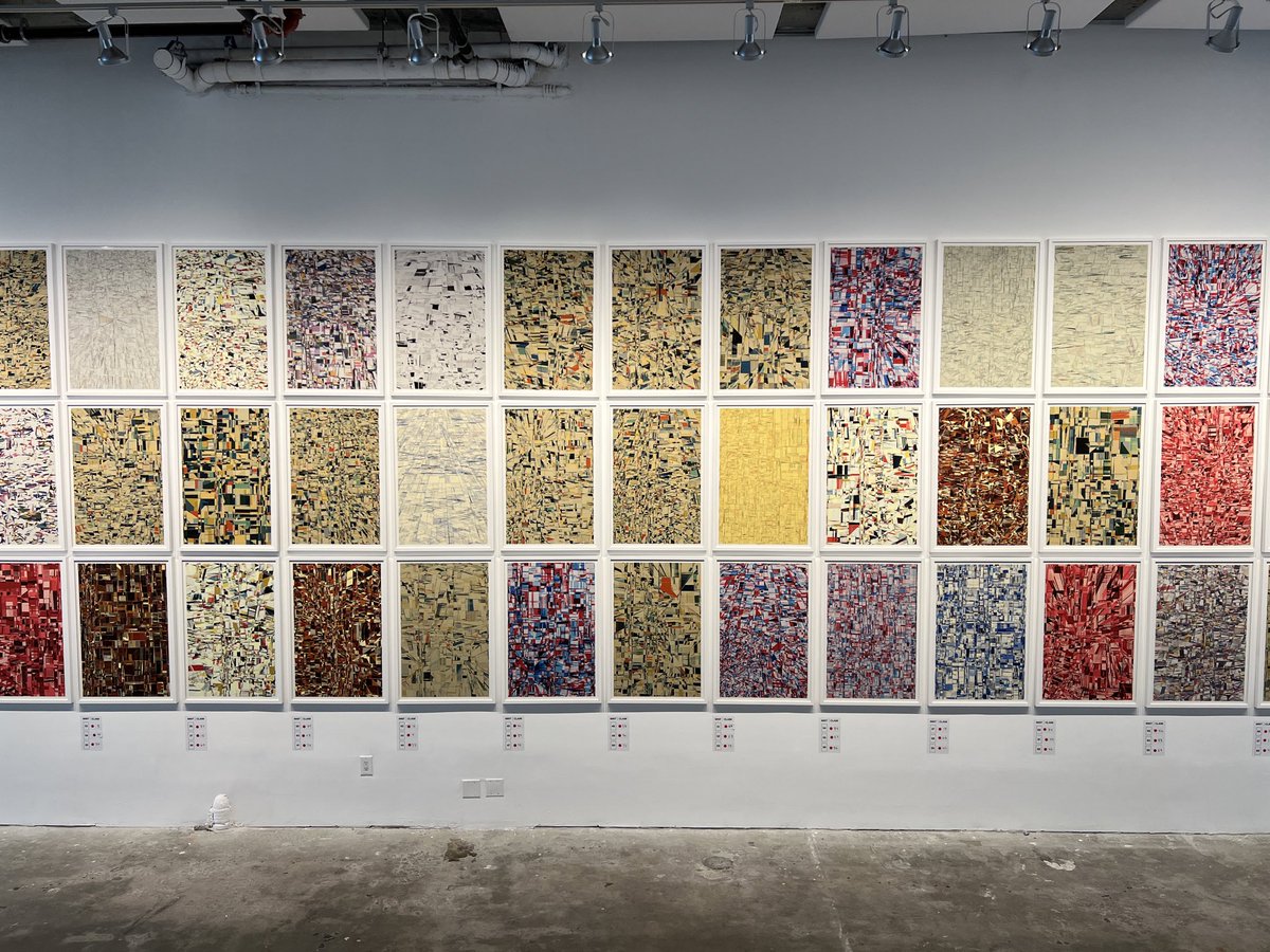 FutureAce6's tweet photo. Stop by the Bright Moments NYC gallery for a public viewing tonight (5-8pm). The wall of 100 PRINT will only be here one more night! https://t.co/sohx9Hnf7a