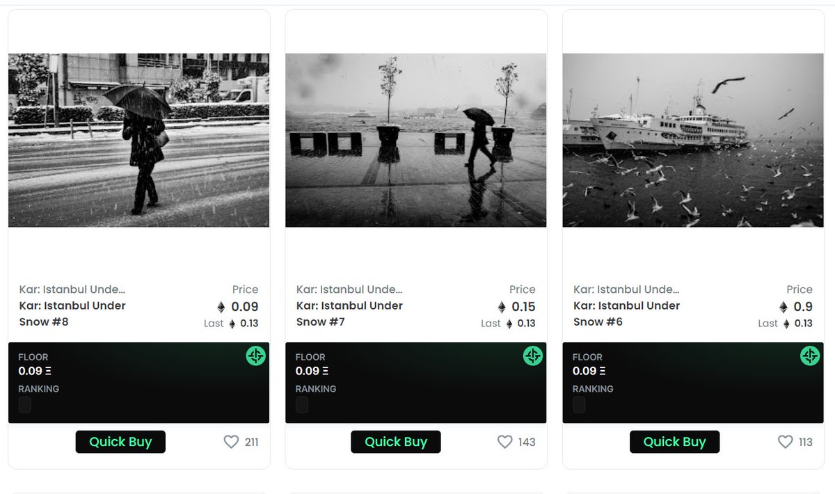 masisus's tweet photo. Kar: Istanbul under snow is still on the Trending page of @opensea just 3 photos from 33 are on secondary. Floor is 0.09 and total volume is 4.6 $ETH 
https://t.co/l8WBLInP10 https://t.co/2IulXwixG5