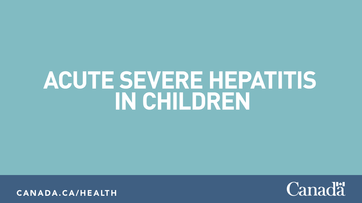 GovCanHealth's tweet photo. 1/5 As part of an international investigation into acute severe hepatitis in children not caused by known hepatitis viruses, PHAC is reporting 10 cases in Canada: AB (3), MB (2), ON (4) and QC (1). https://t.co/hHxsKSk1kG