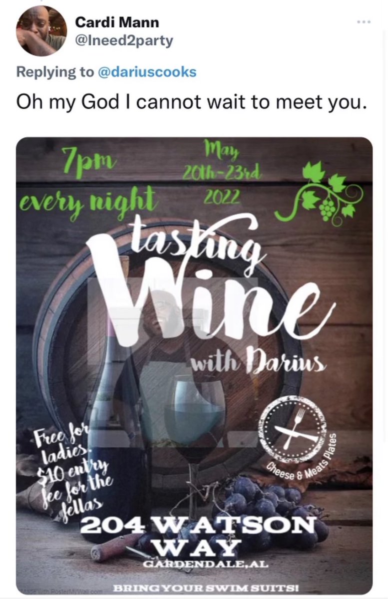 iamvellb's tweet photo. Oh wow! Is this invite only or special event for the Alabama health inspection authorities??? ๐ค๐คท๐พโโ๏ธ #dariuscrooks #diningwithdariuscooks #dariuscooks https://t.co/ta7ZmvvR7U