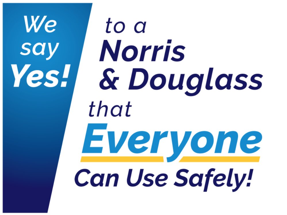 Streets4Peeps's tweet photo. A group of neighbors made this sign for our Norris/Douglass proposal! 

If you'd like one, let us know by filling out this form, and we'll get it to your yard!
https://t.co/we7uY8sKSQ https://t.co/QIEVTlYSaO