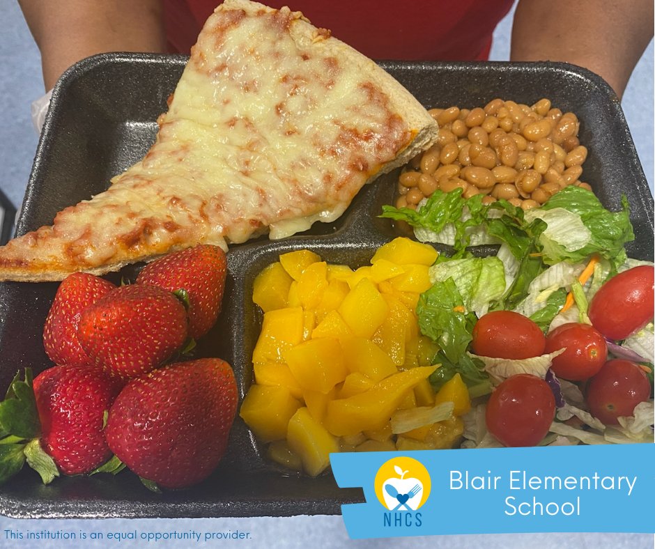 Pizza Day is always a hit at <a href="/HoggardHS/">Hoggard High School</a>, but especially when it's served with fresh fruit and salad! 😋