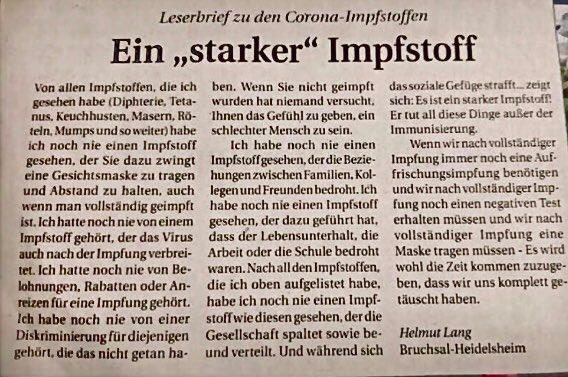 „Es ist ein starker Impfstoff. Er tut all diese Dinge, außer der Immunisierung“.

t.me/Rosenbusch