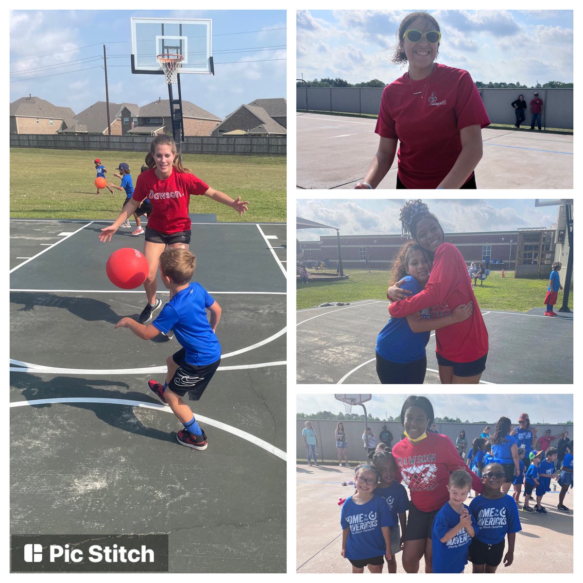 HoopsDawson's tweet photo. Thank you so much @MasseyRanchElem for allowing Dawson Girls Basketball to help out at Field Day!  Your parents, teachers, and students are all amazing!! ❤️ We love our future Eagles! #itsbetterhere #ForTheCulture @PearlandISD @DawsonHighSchl https://t.co/f2TAHmgKEU