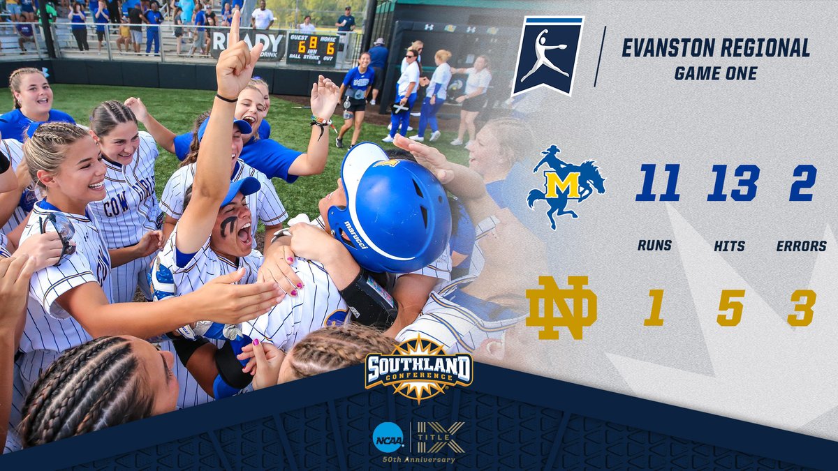 SouthlandSports's tweet photo. Now THAT'S how you start an NCAA Tournament❗️💪🤠

#GeauxPokes | #SouthlandStrong | #RoadtoWCWS https://t.co/R0sj1fuBAX