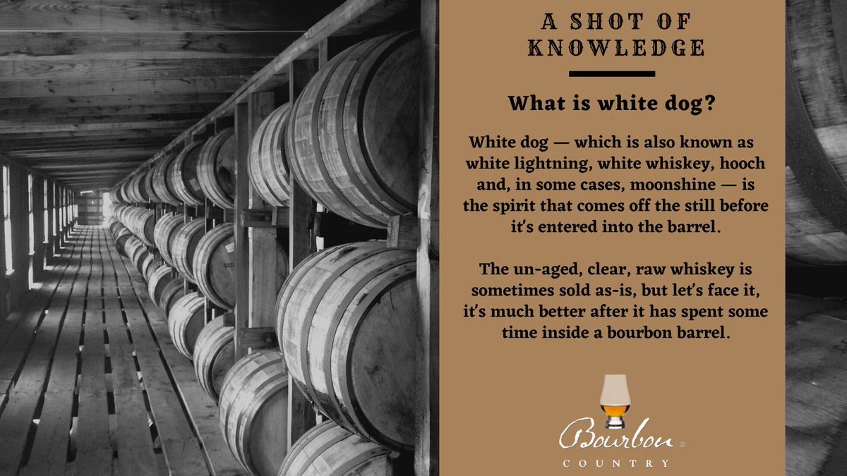justaddbourbon's tweet photo. White dog is just un-aged whiskey that needs to do some much-needed mingling with a fresh charred-oak barrel.
_____________
#TheMoreYouKnow #ShotofKnowledge #WhiteDog #BourbonCountry https://t.co/K8ENd9tTRL