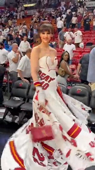Miami Heat Dress Courtside Miami Heat Fan Brings Couture Courtside With Custom Heat Jersey Miami Heat Dress Courtside Miami Heat Fan Brings Couture Courtside With Custom Heat Jersey