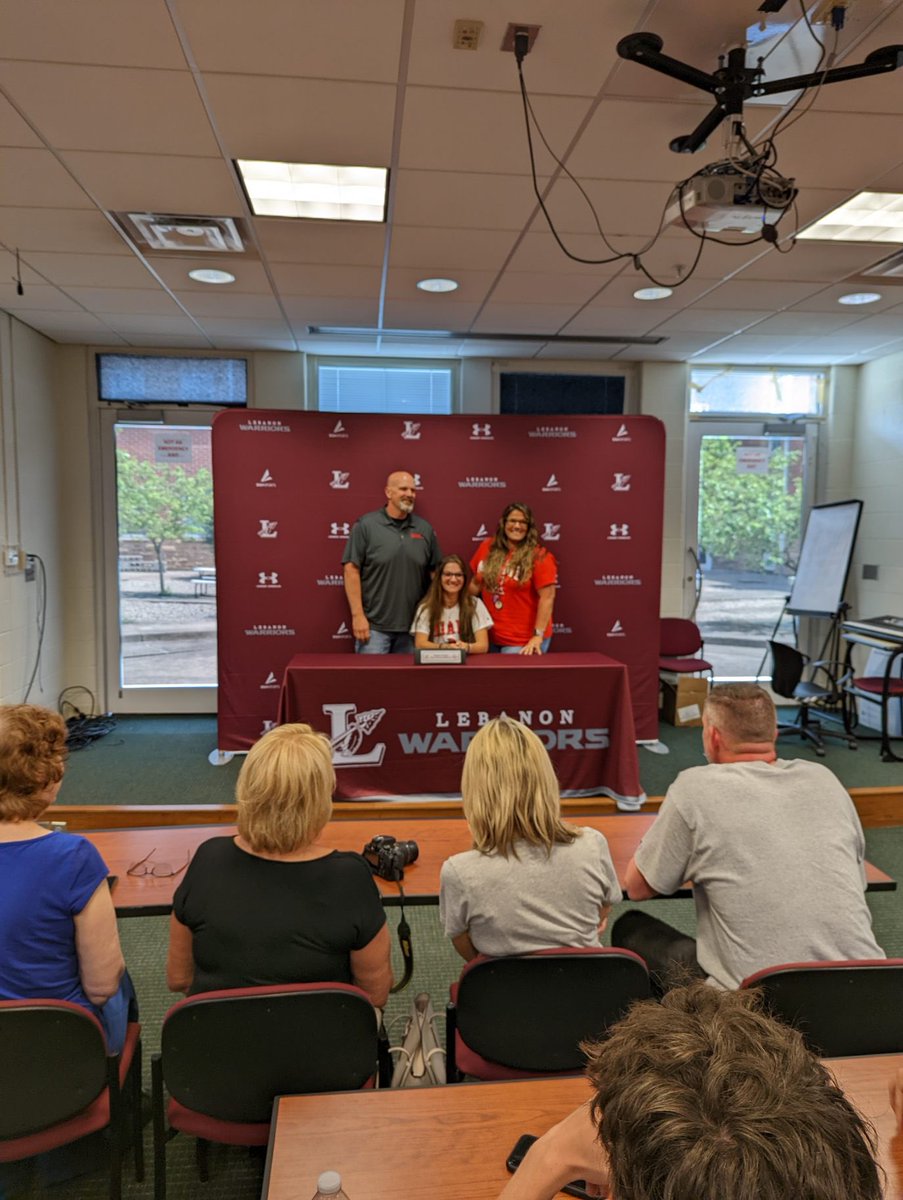 Thawkssoftball's tweet photo. CONGRATULATIONS to Kaylee French from Lebanon High School, she joins the thunder hawks family in signing her NLI today! We are so excited! #gothunderhawks https://t.co/4UAknnW1eF