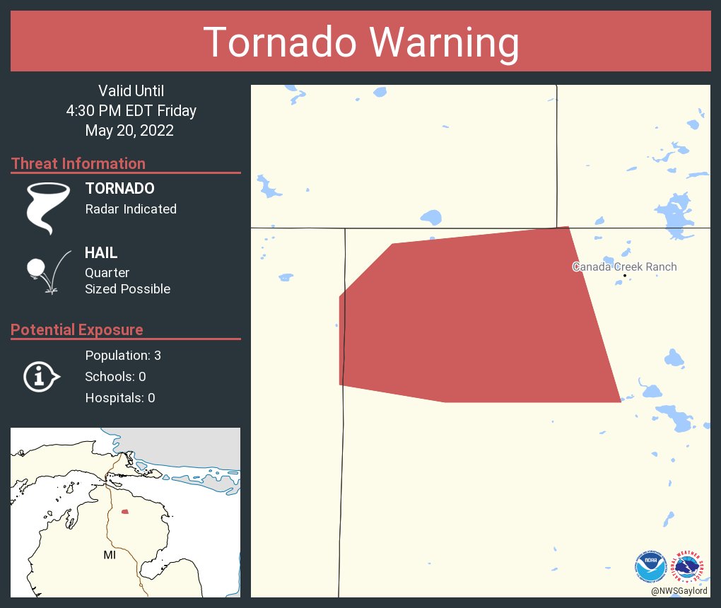 NWS Tornado on Twitter "Tornado Warning continues for Montmorency