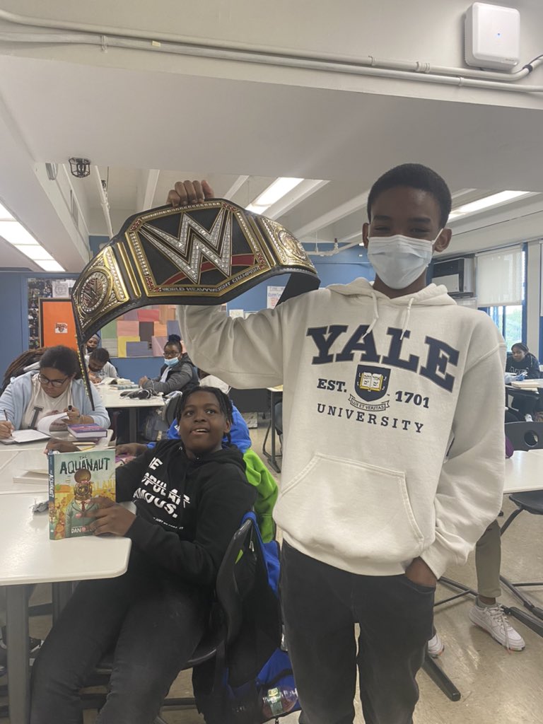 The real @wwe champions! Thank you @WCWFpod for sending The Wrestling Club their first official championship belt. The joy on their faces is priceless! 🙏🏽