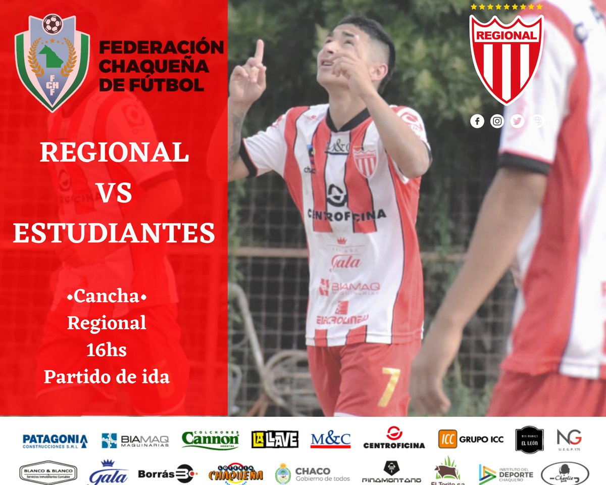 Regionalclub_'s tweet photo. #TORNEOFEDERATIVO #PARTIDOIDA
CUARTO DE FINALES
REGIONAL VS ESTUDIANTES
📆 Domingo 22/05
⌚ 16hs
🥅 Regional
#VamosRegional https://t.co/Ak4hW9RzRb