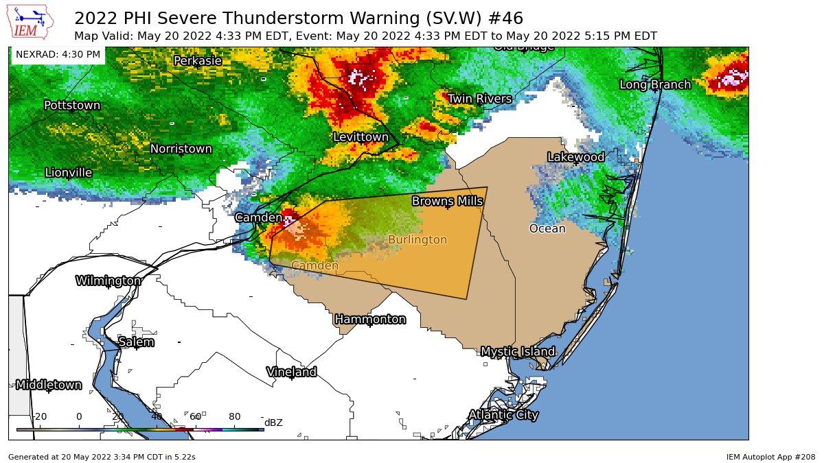 New York Metro Weather on Twitter "PHI issues Severe Thunderstorm
