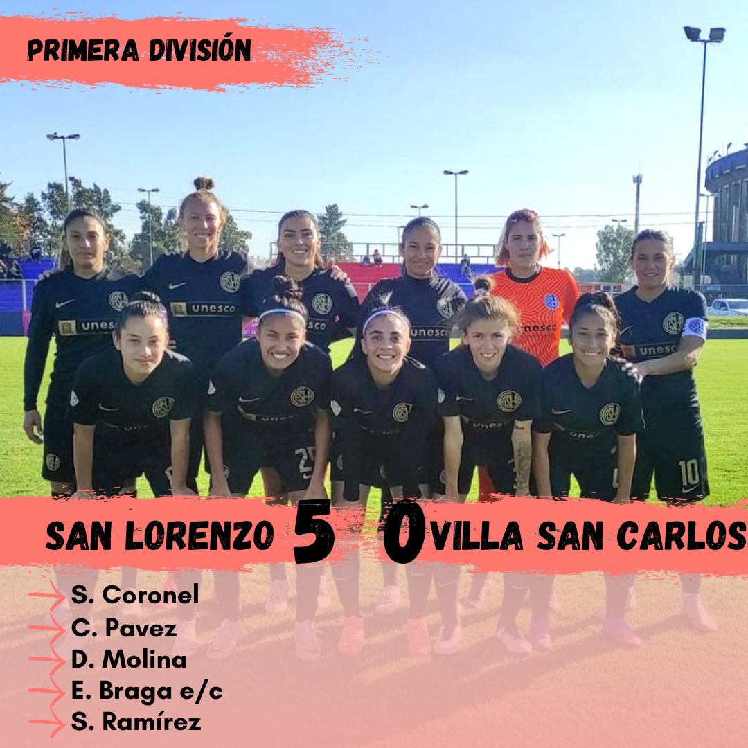 🔥#SanLorenzo sigue cosechando buenos resultados, esta vez goleó a Villa San Carlos y espera mantener la racha cuando se enfrente a River. Las Santitas rompieron el cero antes de los diez minutos y desde ahí controlaron el partido a su gusto y lo cerraron con goleada.