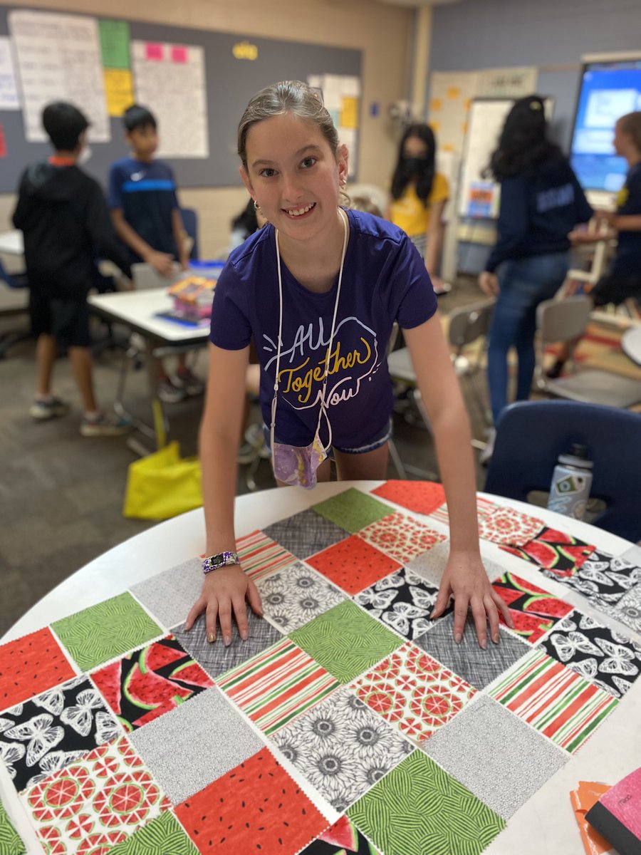 MullerApril's tweet photo. Learning to quilt, bake, paint, and create special effects makeup @LarsonMS genius hour Fridays. https://t.co/pxb1ffGOjz
