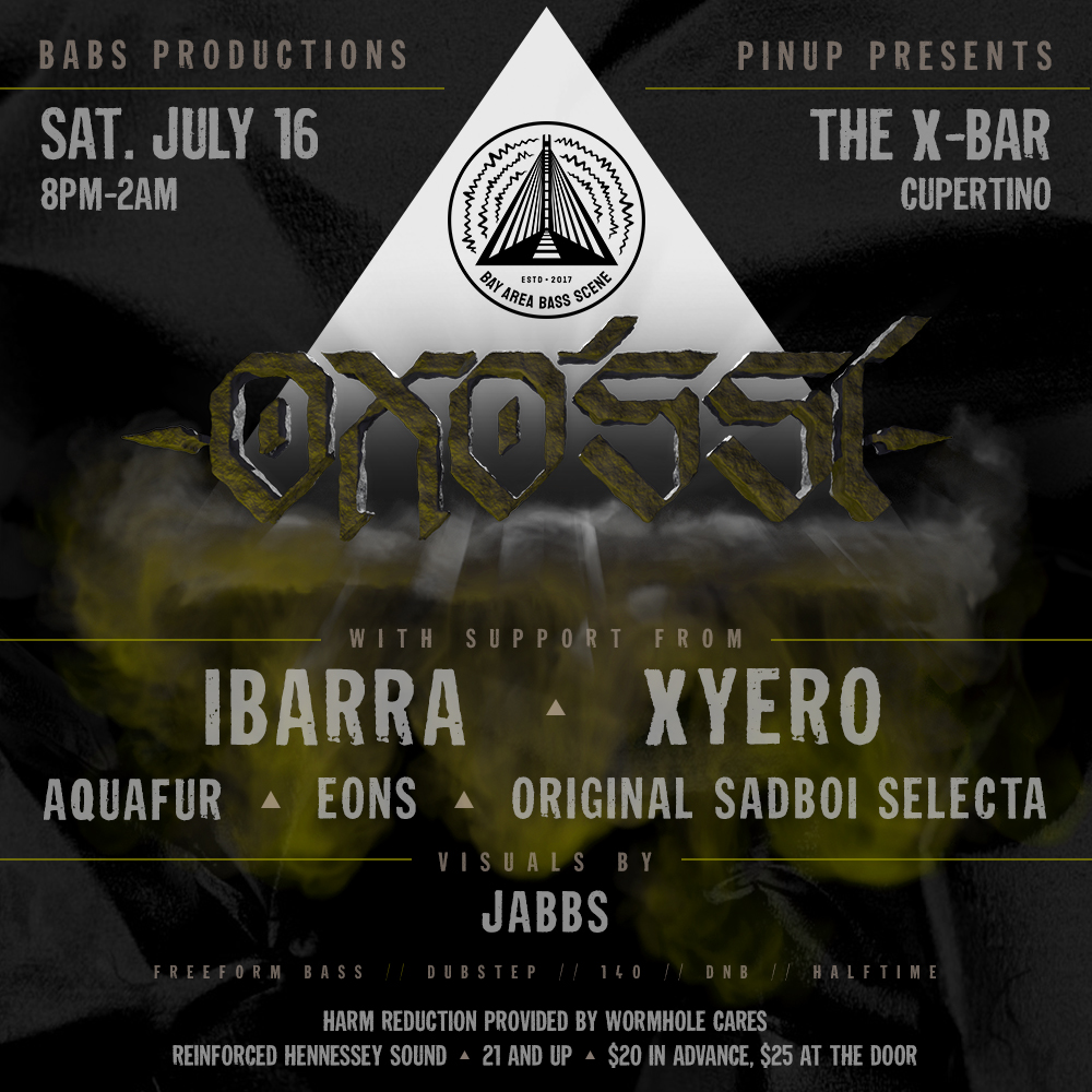 Announcing our first show as a collective, Saturday July 16th at The X-Bar in Cupertino CA, headlined by <a href="/oxossibeats/">Oxossi</a> ! Ticketing and RSVP links here - linktr.ee/bayareabass