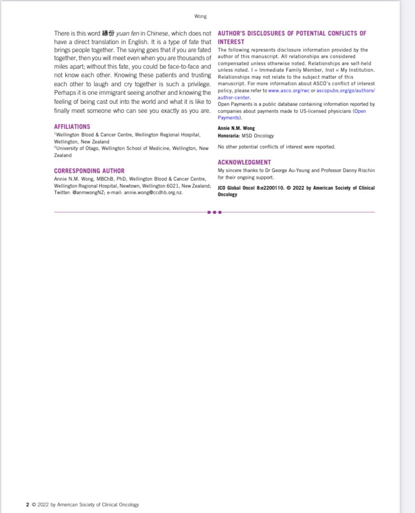 anmwongNZ's tweet image. Inspired by Chinese Ao/NZ writers @plainricedinner @juliezhuu I wrote a personal essay, Yuan Fen 緣份, about being an immigrant oncologist and my Chinese patients
As immigrants, we see each other’s hopes & struggles, so I’m always thrilled i can contribute in my small way